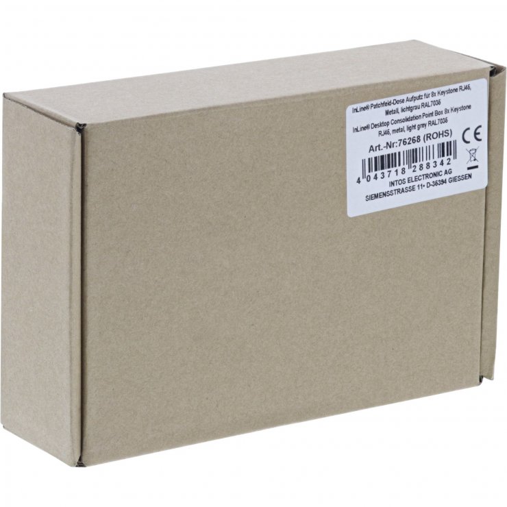 Imagine Carcasa keystone 8 x RJ45 metal Gri, Inline IL76268